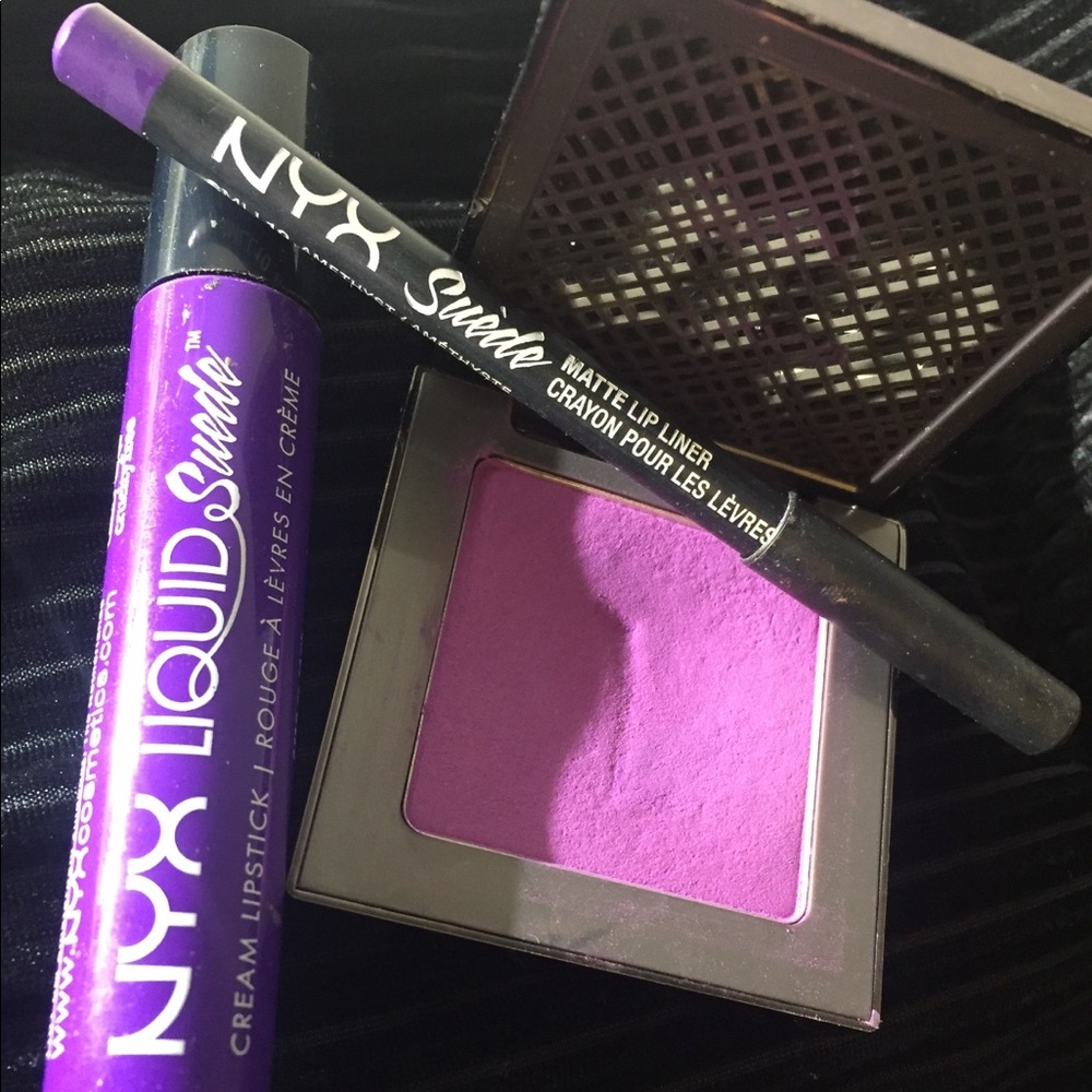 Urban decay blush , NYX lip cream and lip pencil
